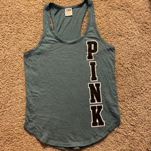 PINK Teal Razor Back Top - Size S